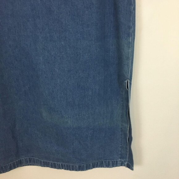 Vintage Eddie Bauer Heritage Denim Midi Skirt NWT 14P Classic Western Straight - Picture 2 of 10